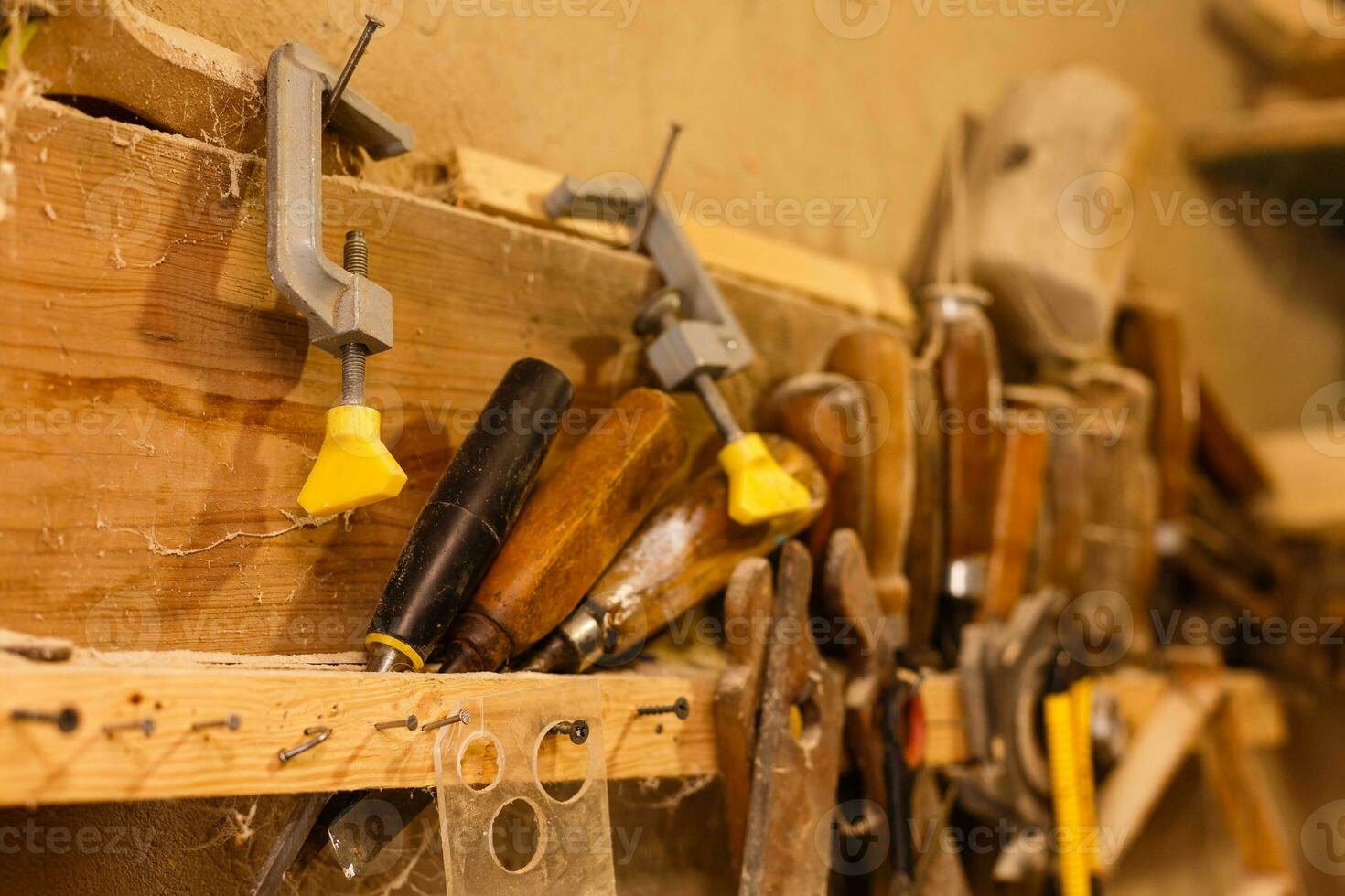 old garage full of tools and stuff photo