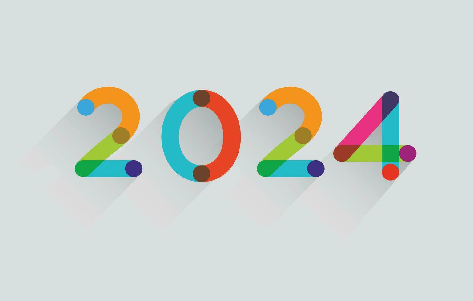 contento nuevo año 2024 vistoso texto tipografía diseño. prima vector diseño para póster, bandera, saludo y nuevo año 2024 celebracion