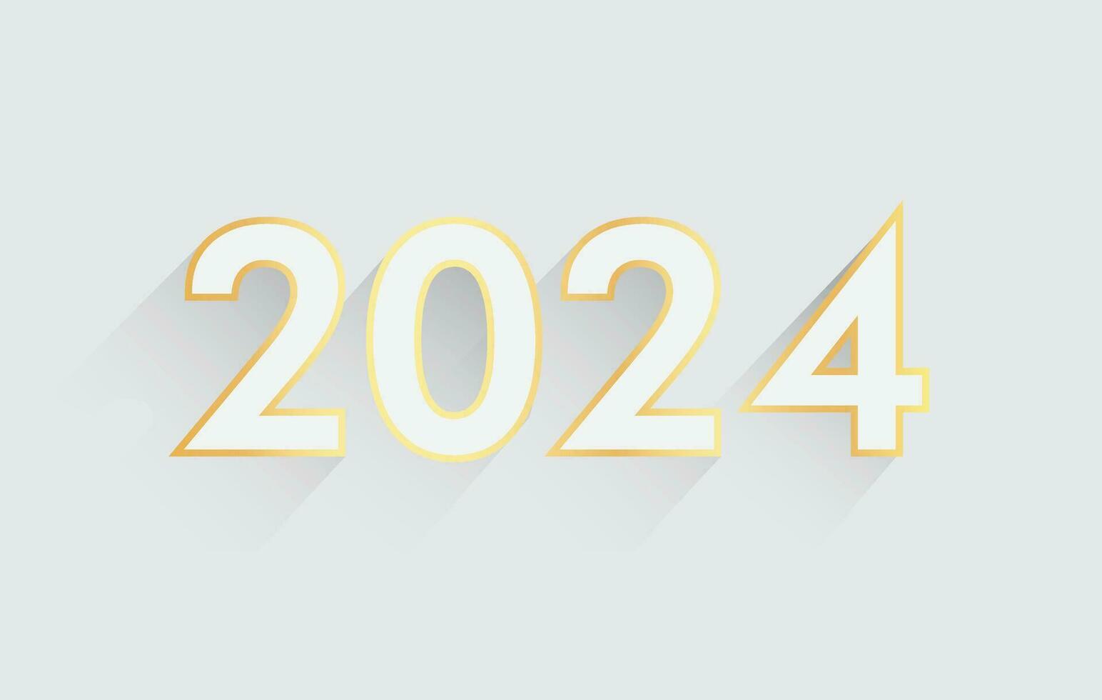 happy new year 2024 luxury text effect vector