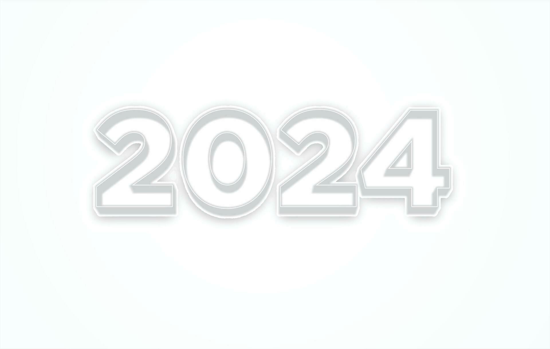 Happy new year 2024 design, Colorful number 2024 vector, 2024 Gold 3D