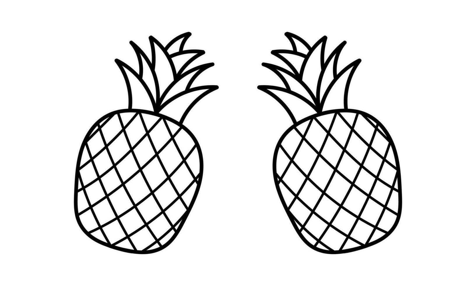 fruta de piña dibujada a mano vector