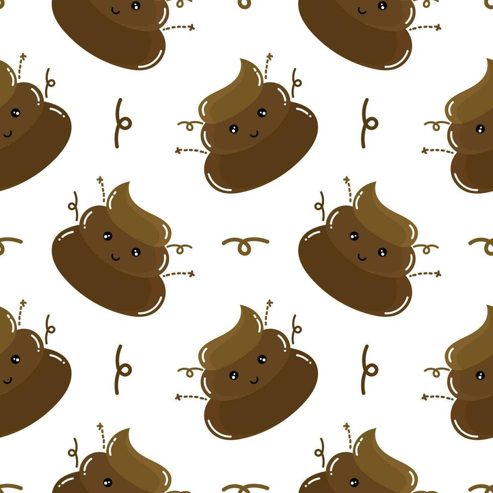 seamless pattern illustration of dung vector