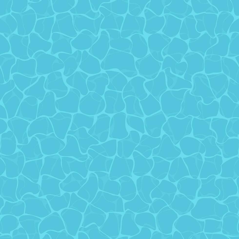 Water ripple top view texture seamless pattern design. Sun light reflection swimming pool, ocean, and sea background vector