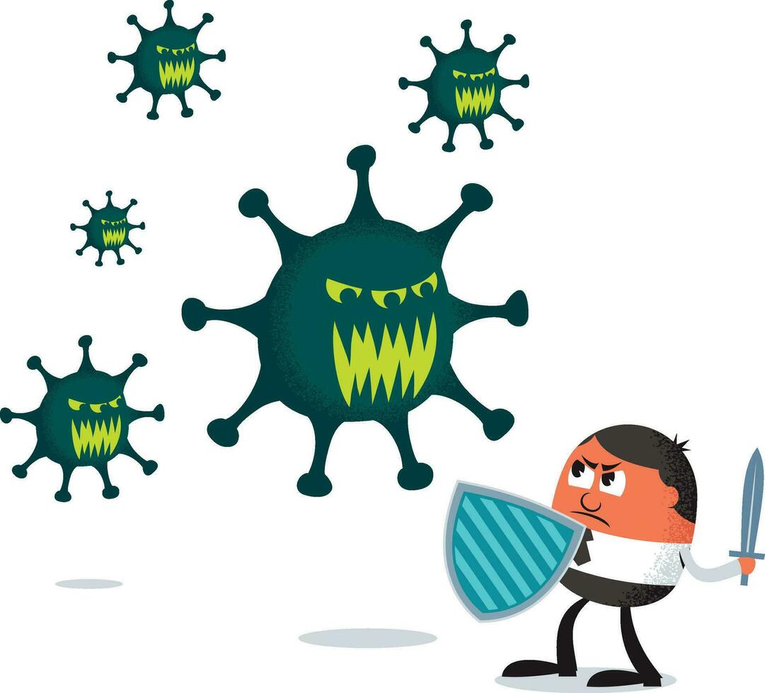 Businessman Fighting Virus vector