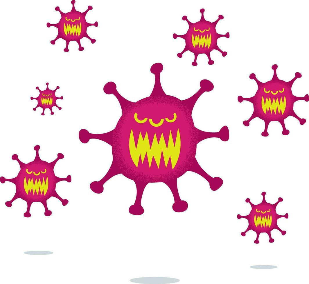 Cartoon Virus on White vector