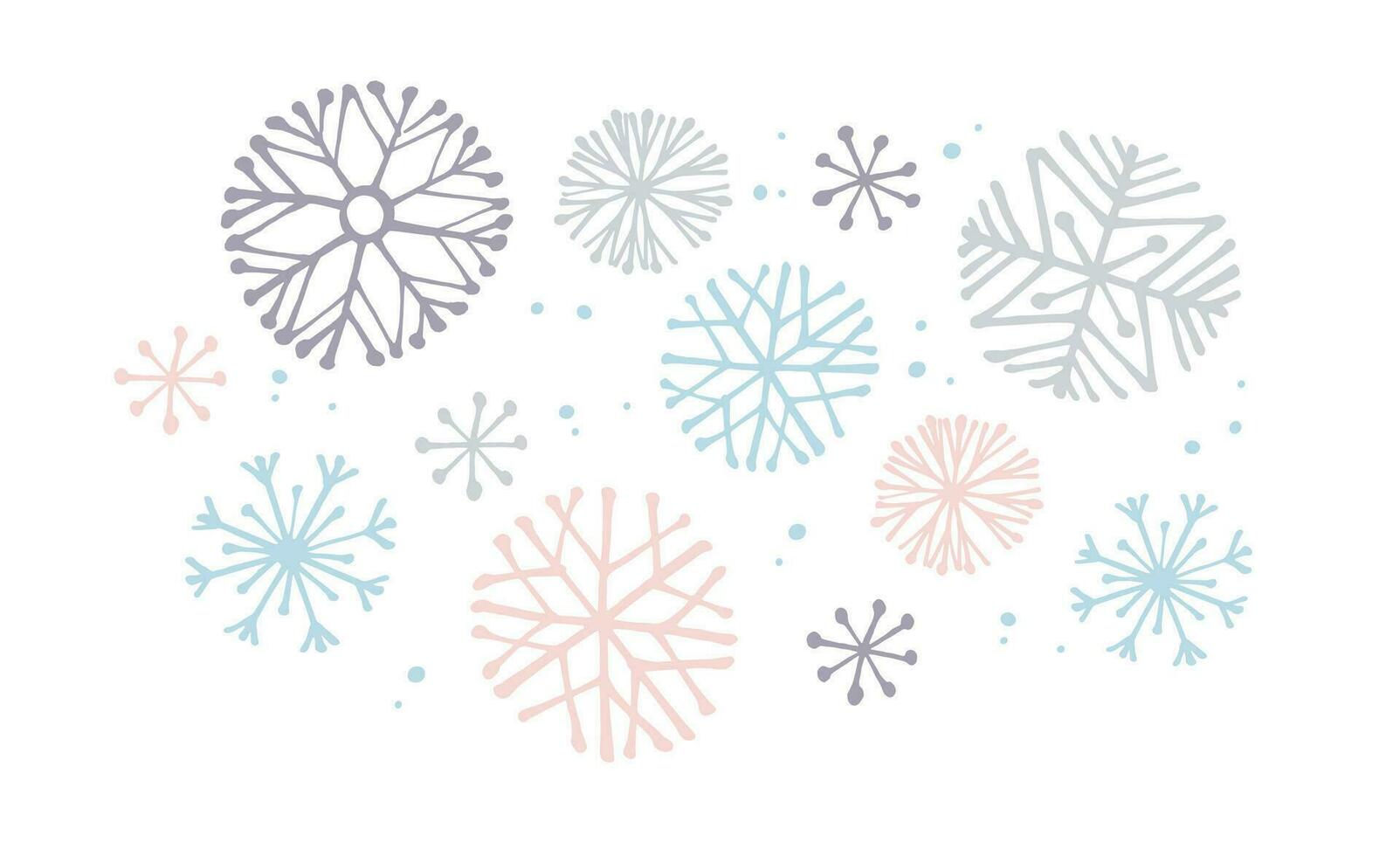 Vector snowflakes. Hand drawn illustration. Vector isolated elements for design