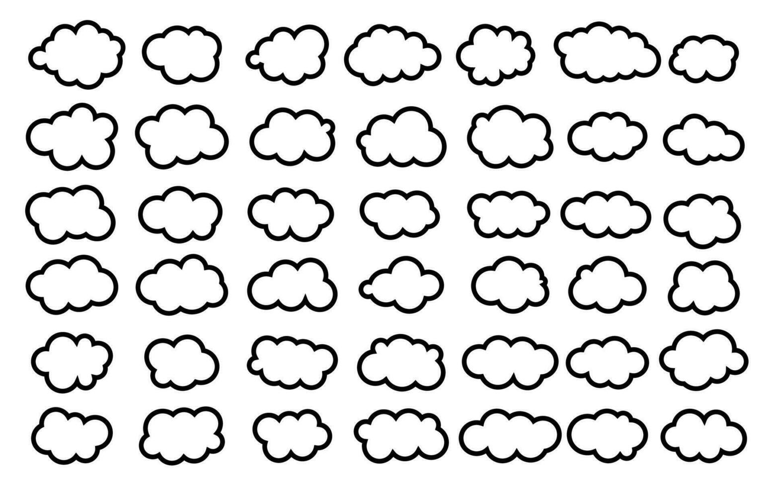 Cloud set isolated on white background. Vector illustration