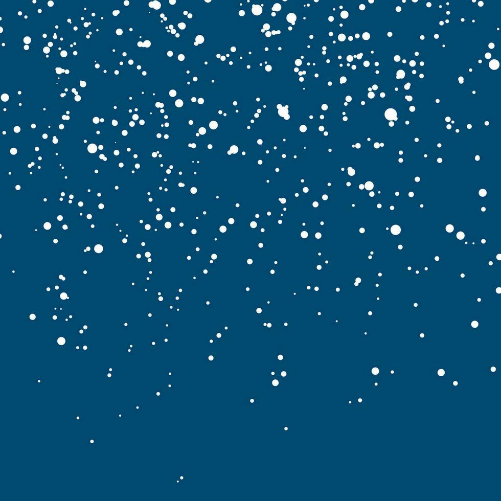 Falling snowflakes on blue background. Christmas snow. Vector illustration