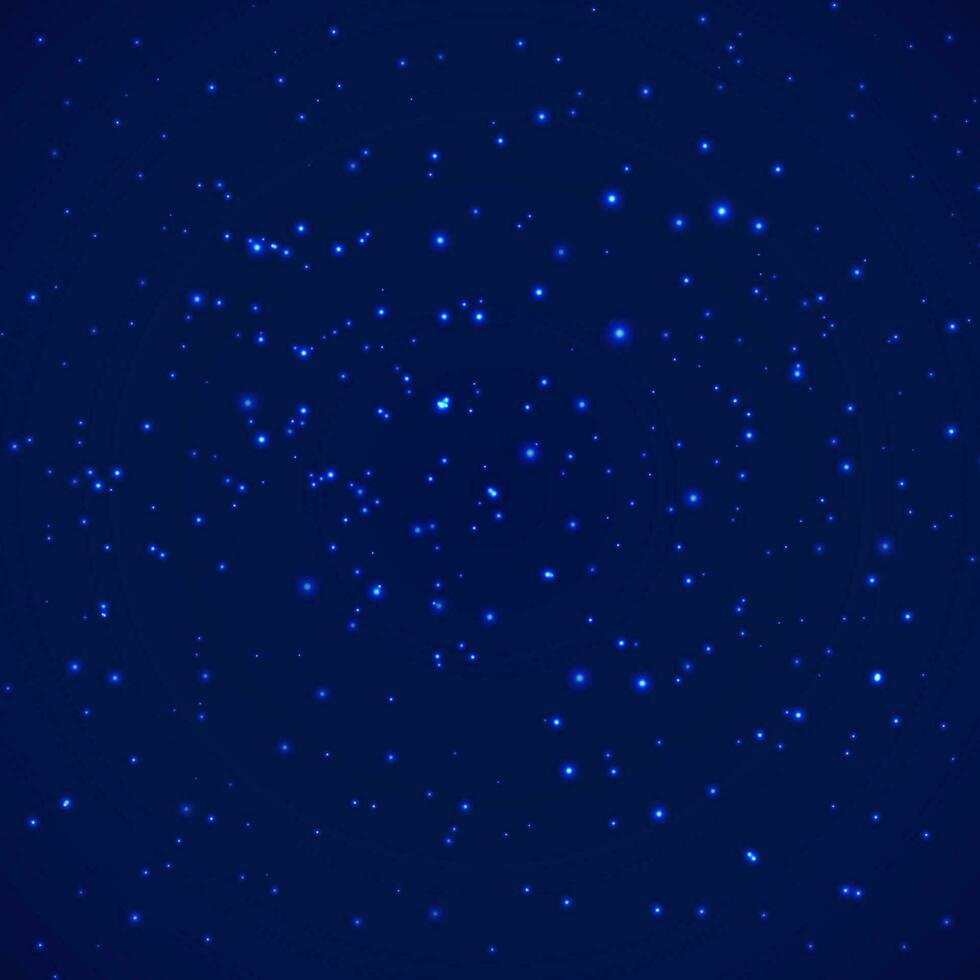 brillante estrellas en noche azul antecedentes. estrellas en oscuro azul cielo. vector ilustración