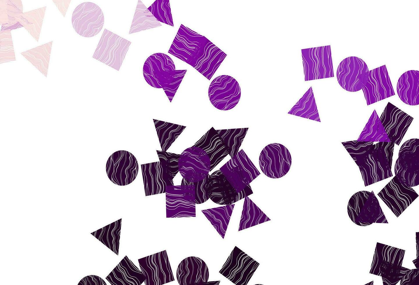 Light Purple vector template with crystals, circles, squares.