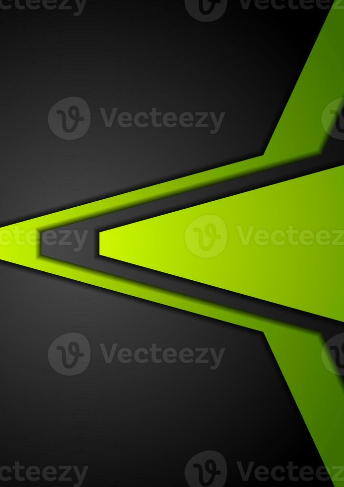 Abstract corporate green black flyer design photo
