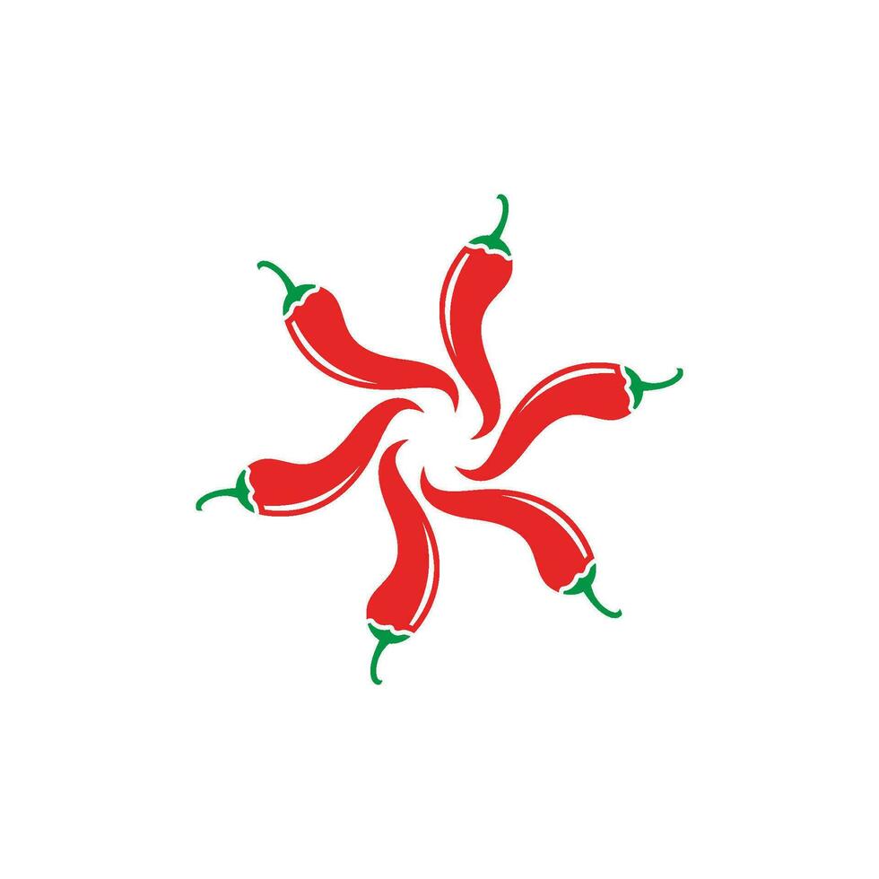 Red hot natural chili icon vector Illustration
