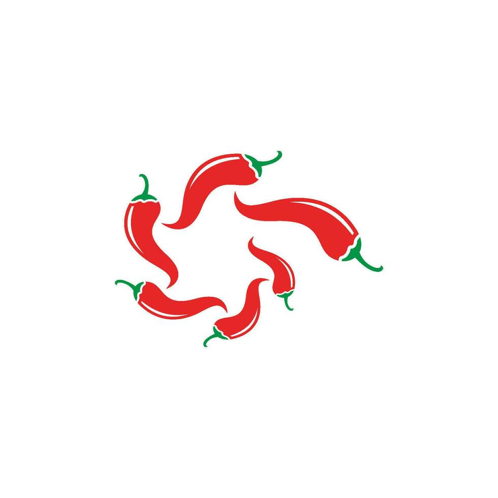 Red hot natural chili icon vector Illustration