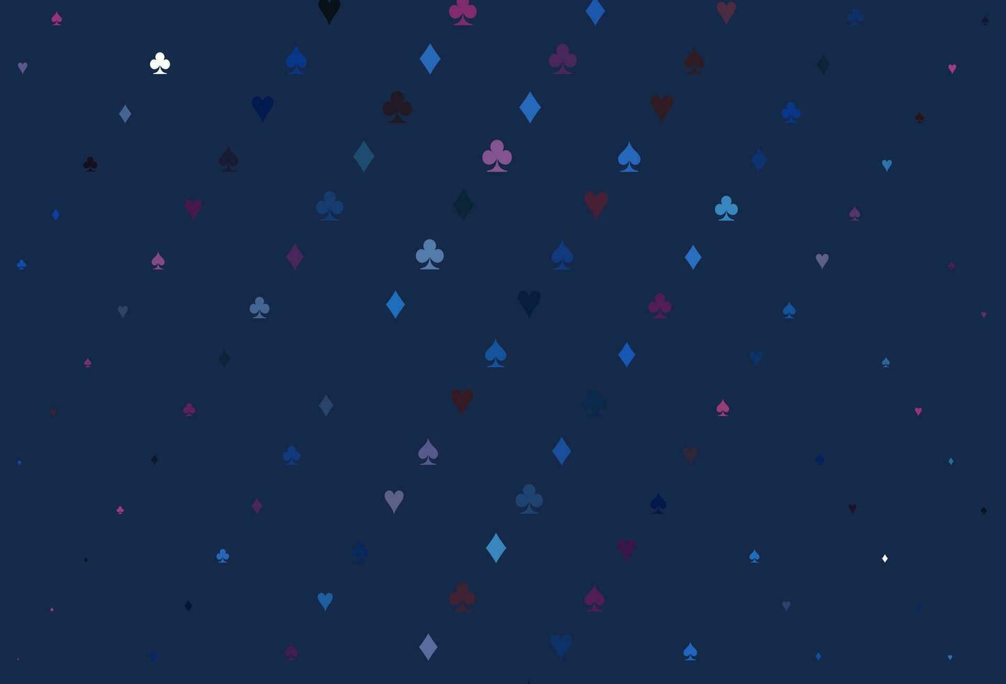 Light Pink, Blue vector template with poker symbols.