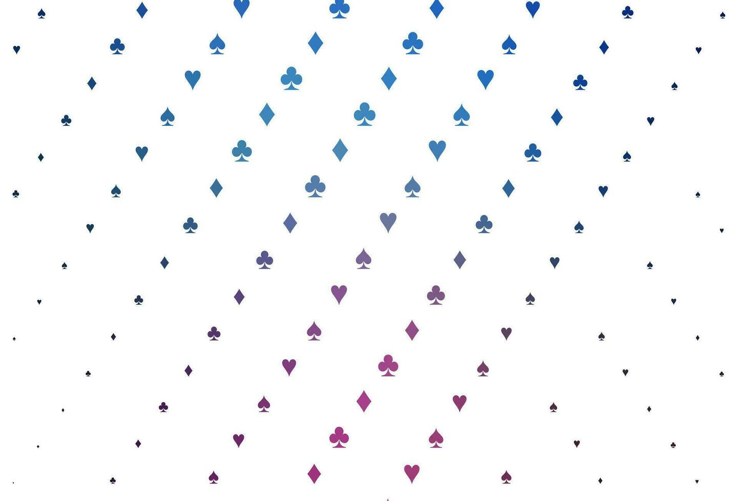 Light Pink, Blue vector template with poker symbols.