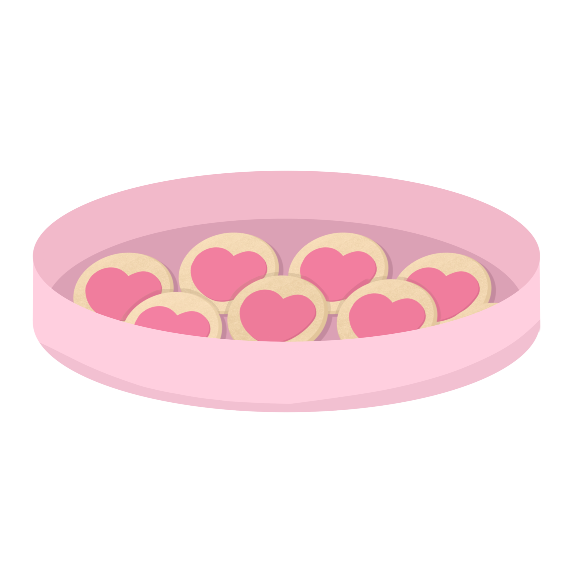 Heart Shaped Cookies In A Pink Tray 35508138 PNG heart-shaped-cookies-in-a-pink-tray-35508138-png