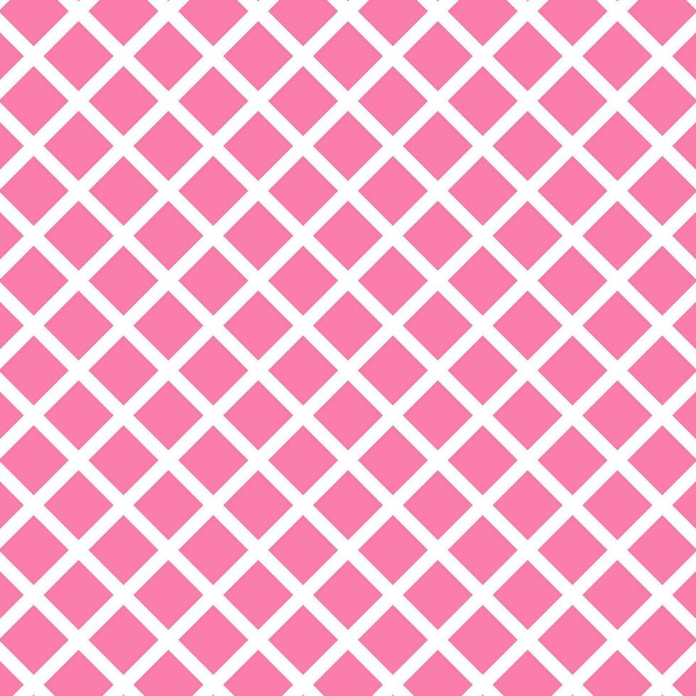 Geometric pattern. Pink square on white background. Simple repeat ornament. Vector illustration