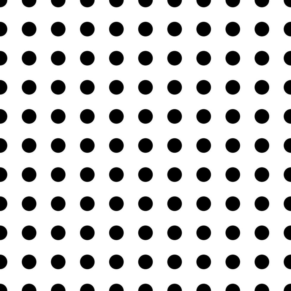 Seamless geometric pattern. Black circle on white background. Simple repeat ornament. Vector illustration