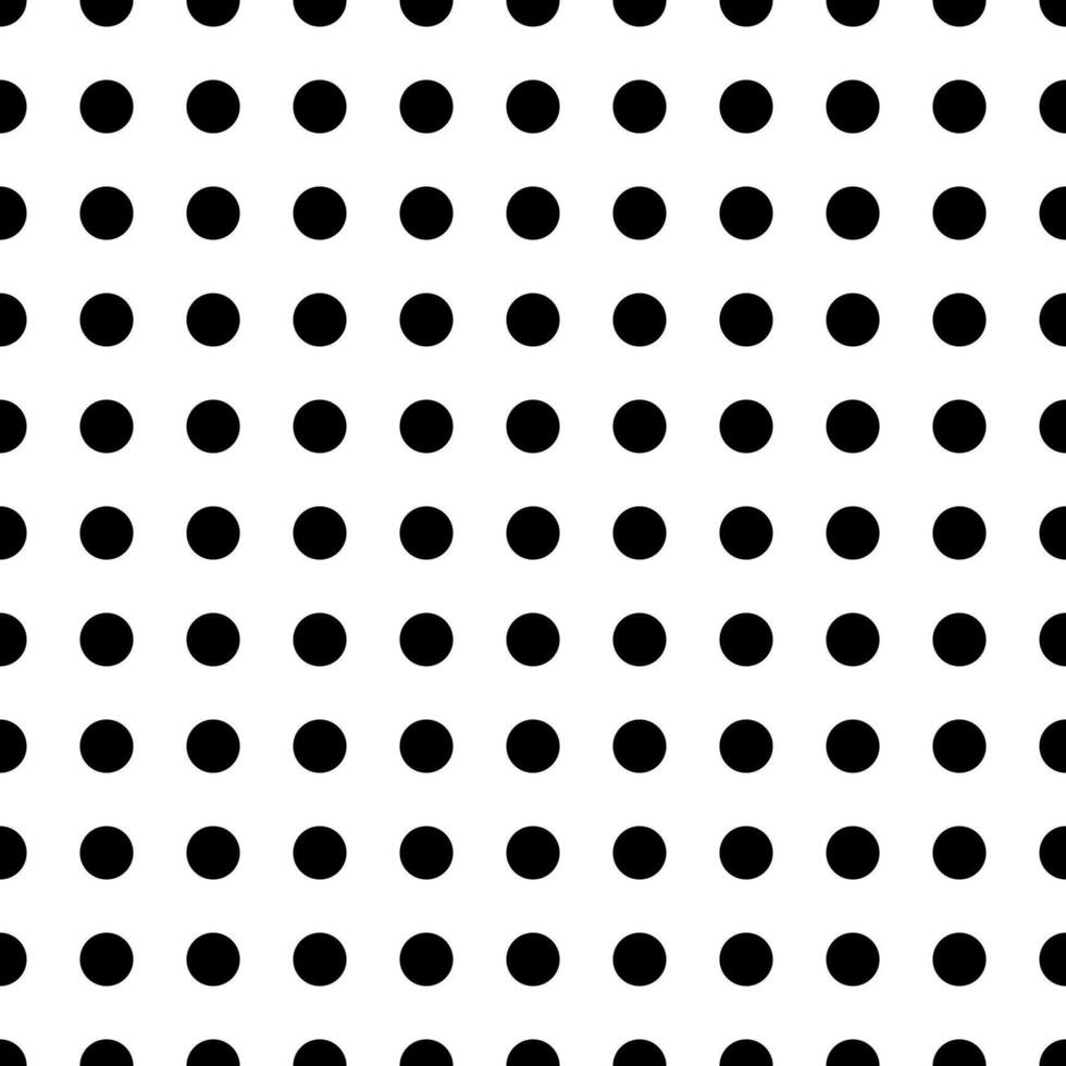 Seamless geometric pattern. Black circle on white background. Simple repeat ornament. Vector illustration