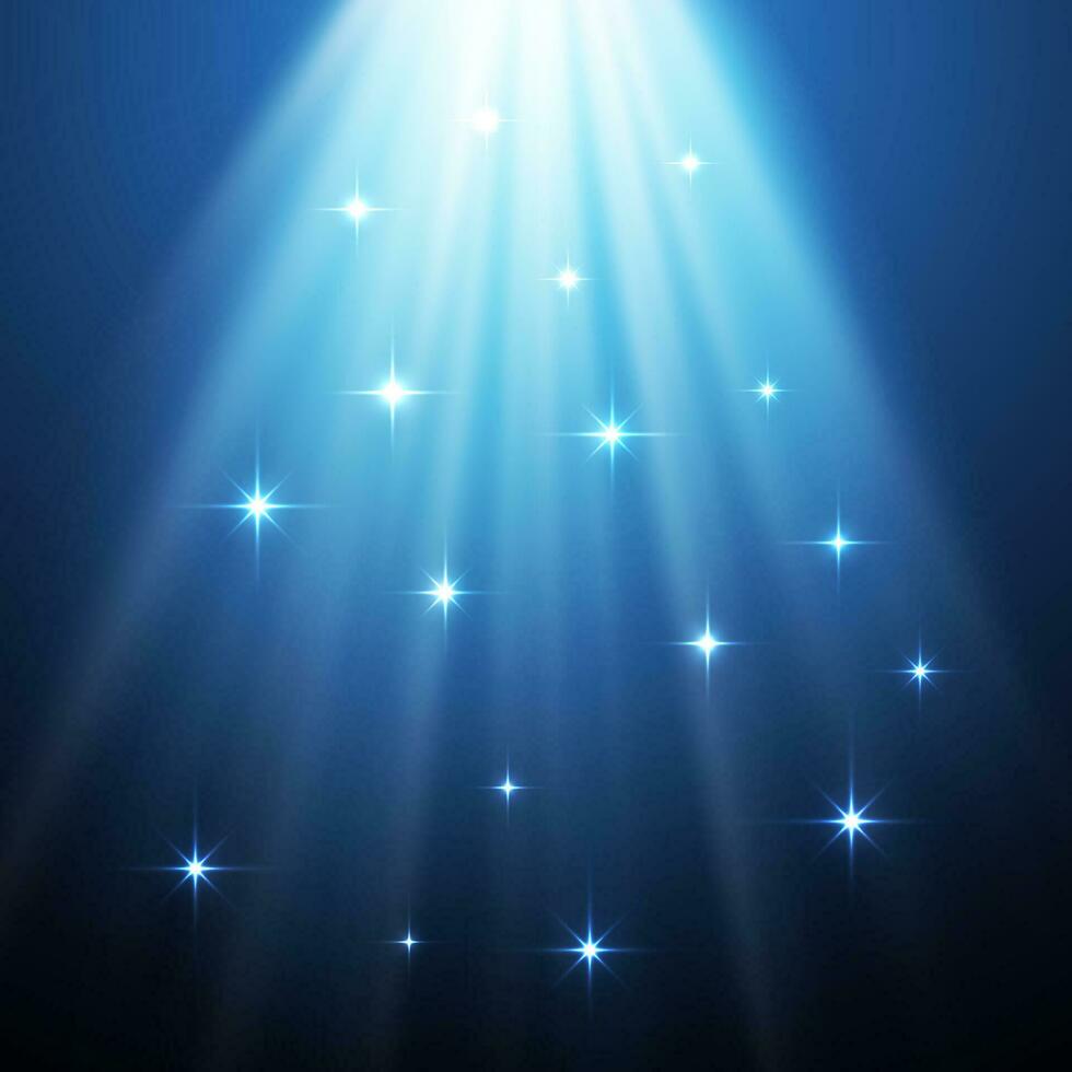 Spot light. Magic blue light. Vector background