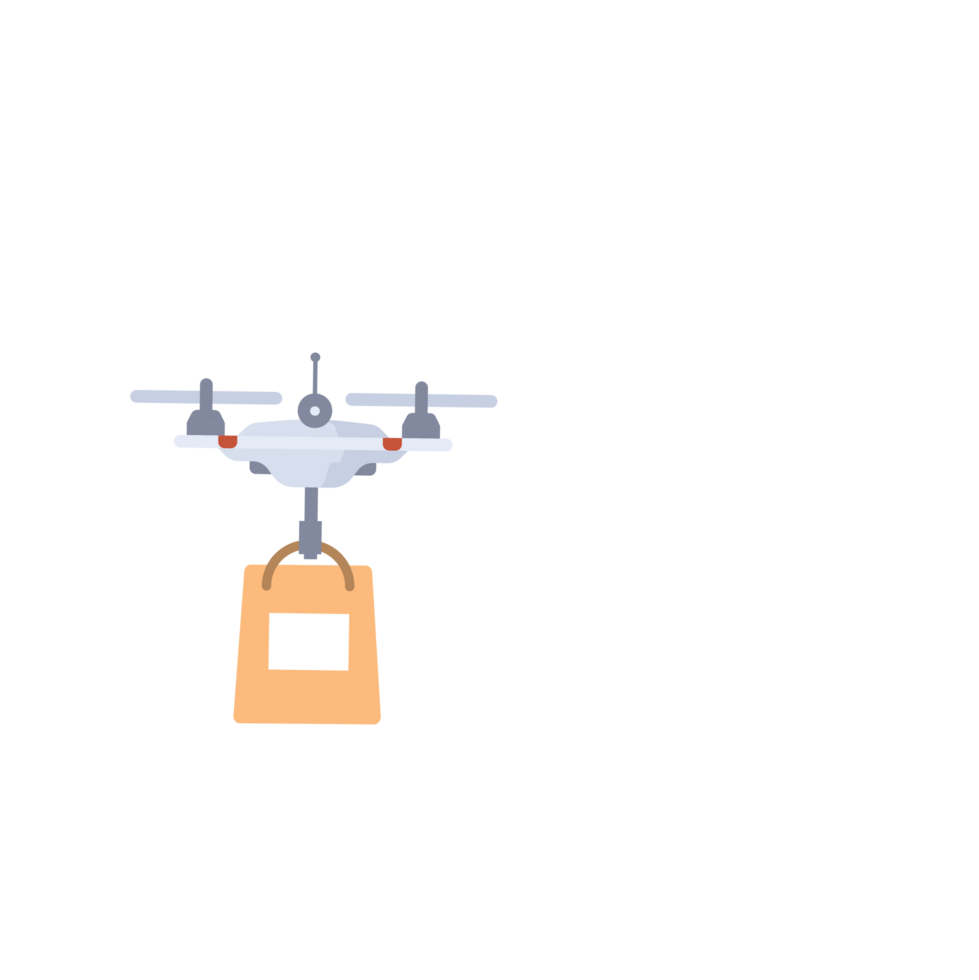 une drone en volant plus de une sac avec une nuage dans le Contexte png