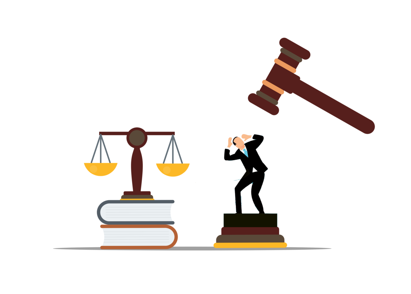 businessman and scales of justice on transparent background png