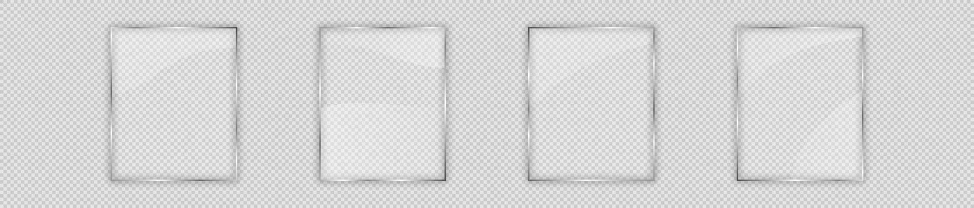 Glass plate in vertical frame vector