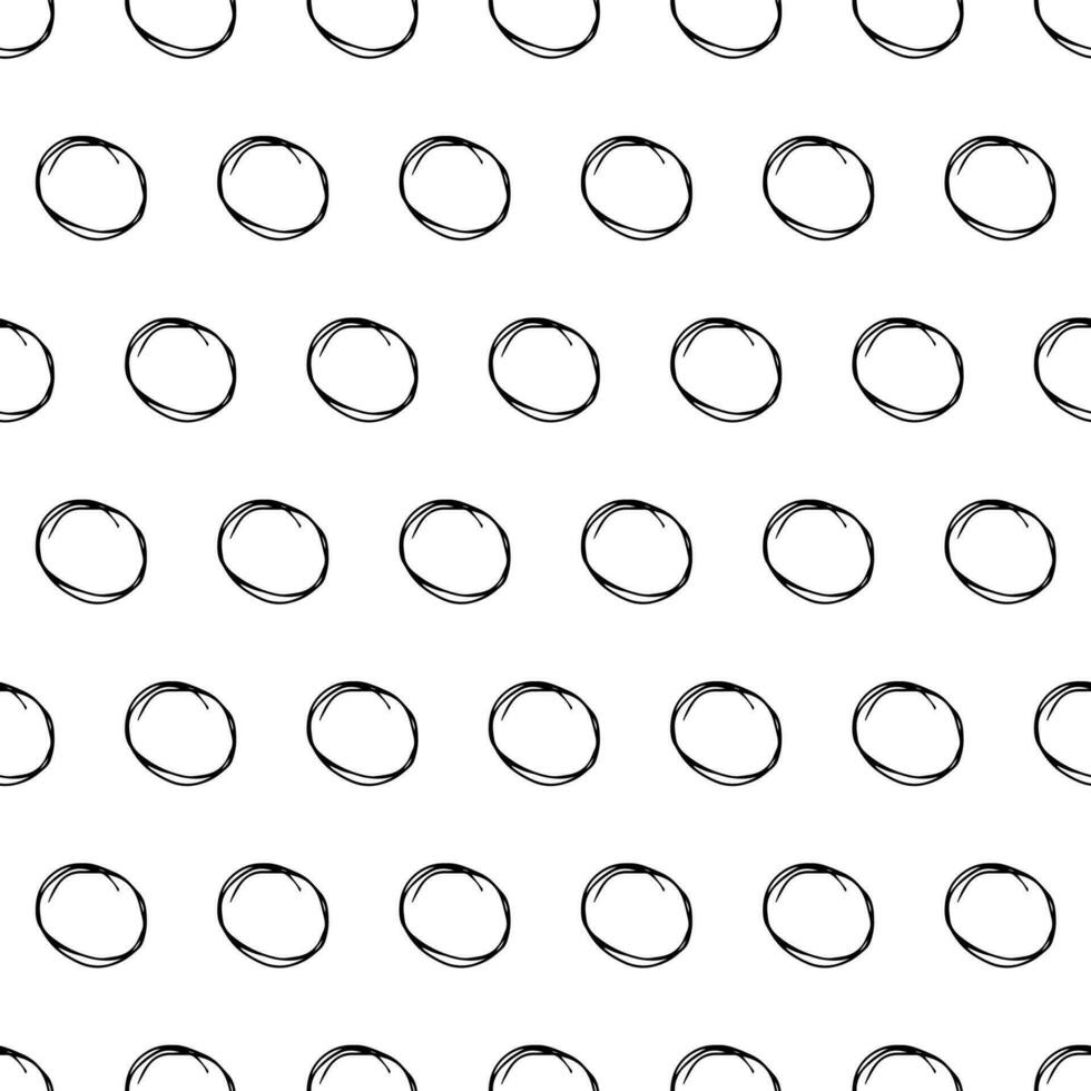 Seamless pattern with sketch circles shape vector