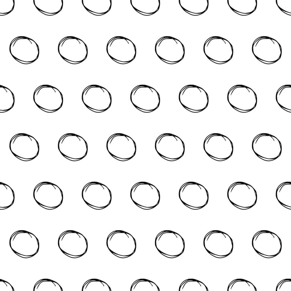 Seamless pattern with sketch circles shape vector