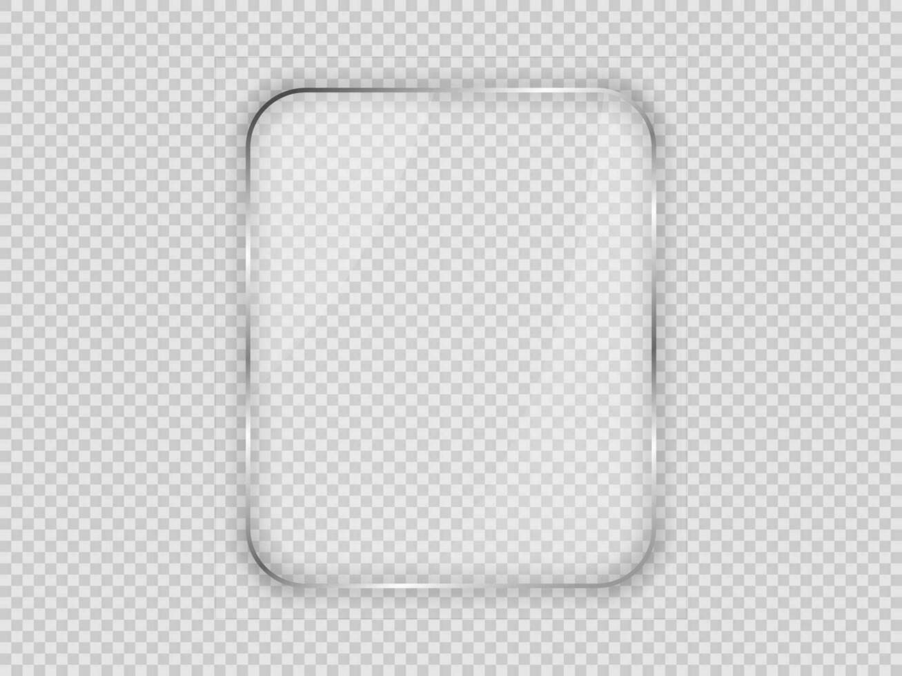 Glass plate in rounded vertical frame vector