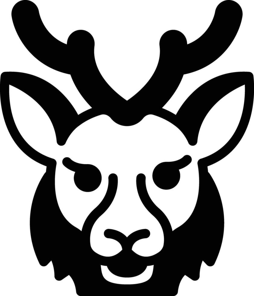 Solid icon for buck deer vector