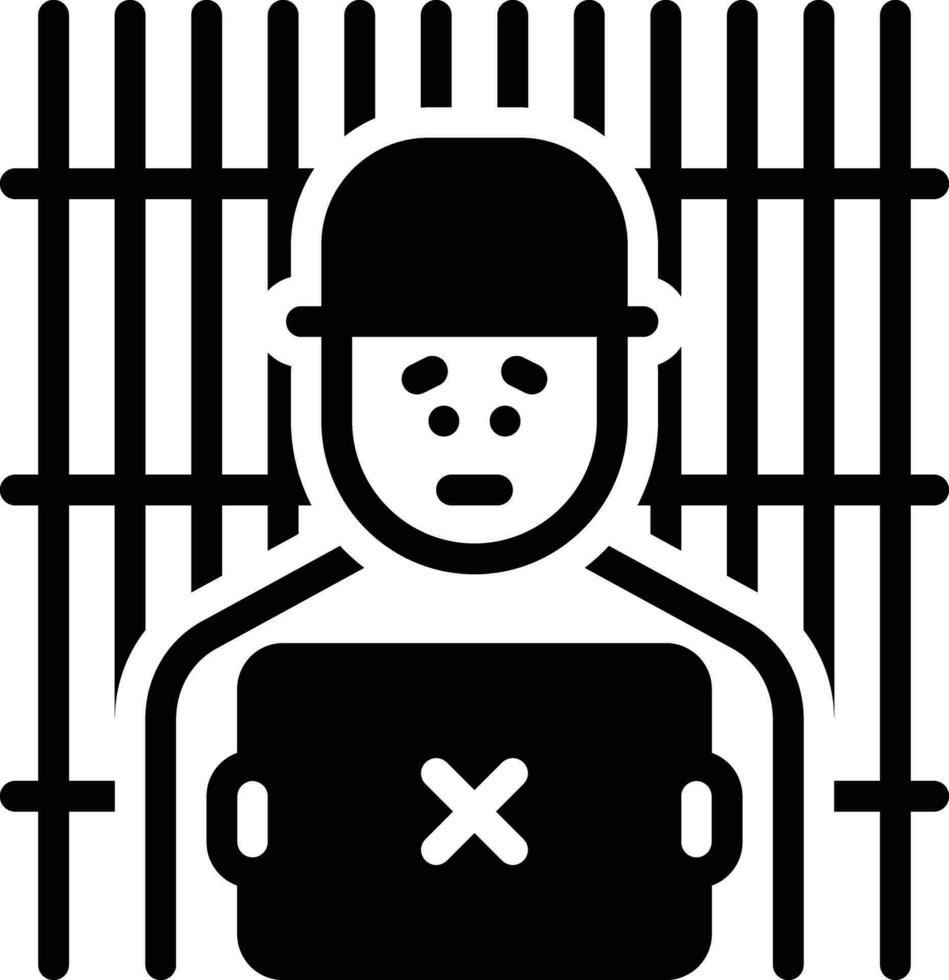 Solid icon for criminal vector