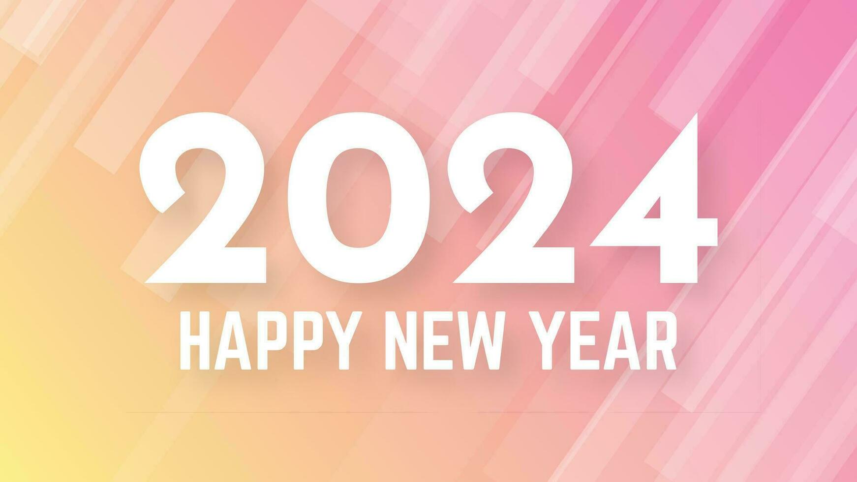 2024 Happy New Year on colorful background vector