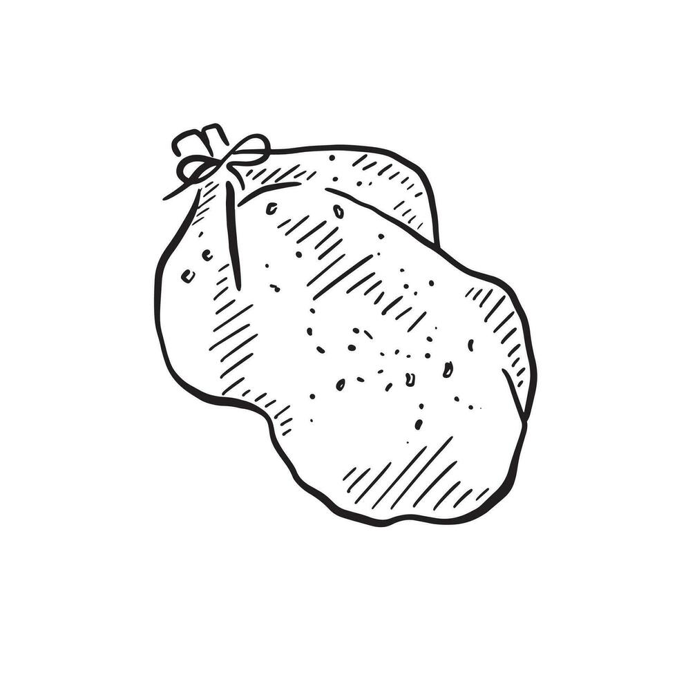 A line drawn sketch of a cooked turkey. A very simple hand drawn doodle with line shading. vector