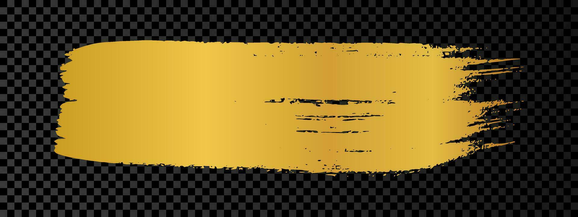 Gold grunge brush stroke vector