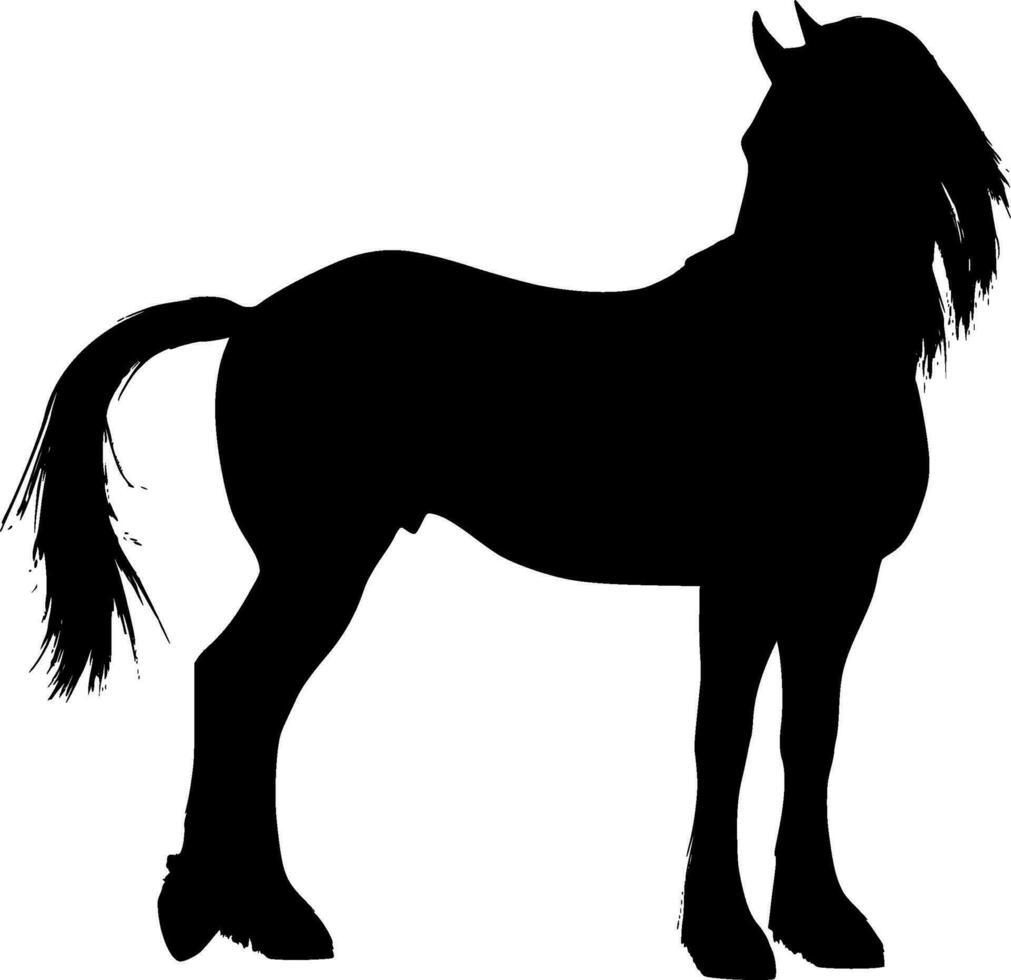 caballo silueta vector en blanco antecedentes