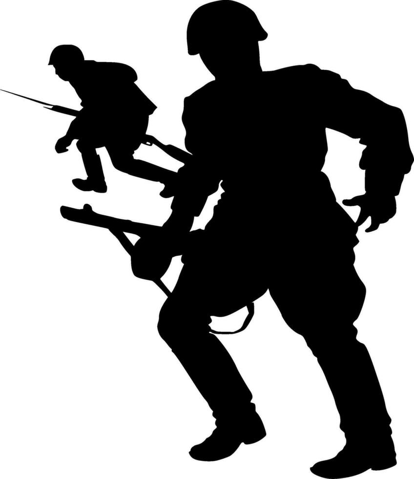 Soldier Silhouette Vector on white background