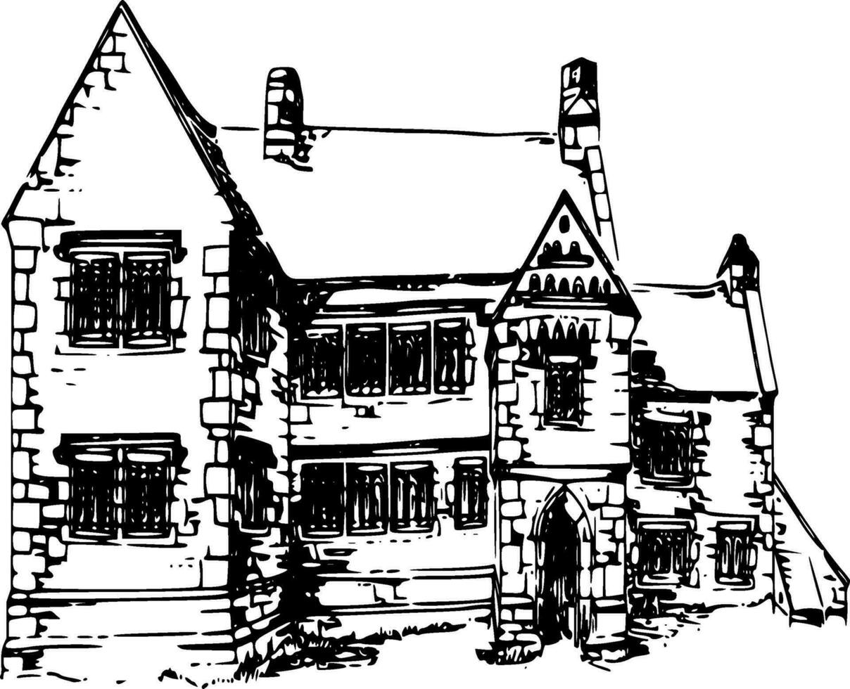 House Silhouette Vector on white background
