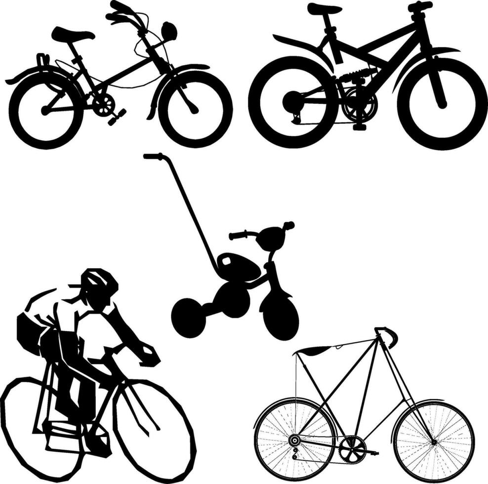 bicicleta silueta vector en blanco antecedentes