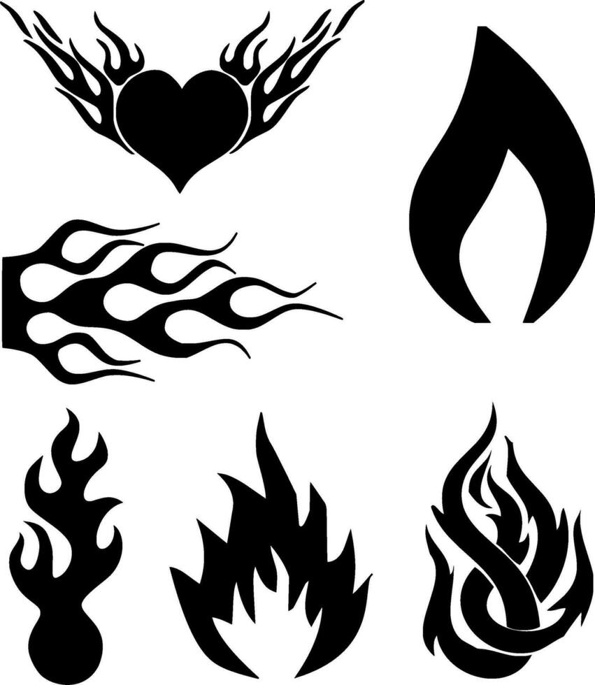 Fire Silhouette Vector on white background