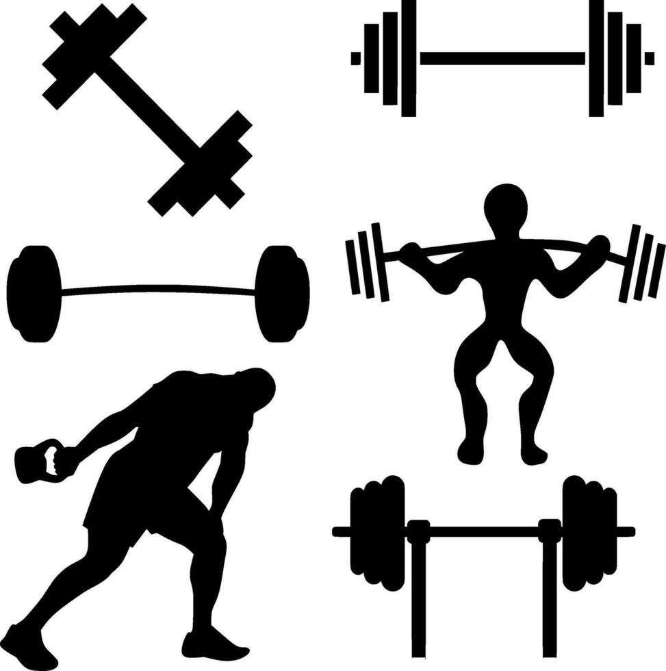 Fitness Silhouette Vector on white background