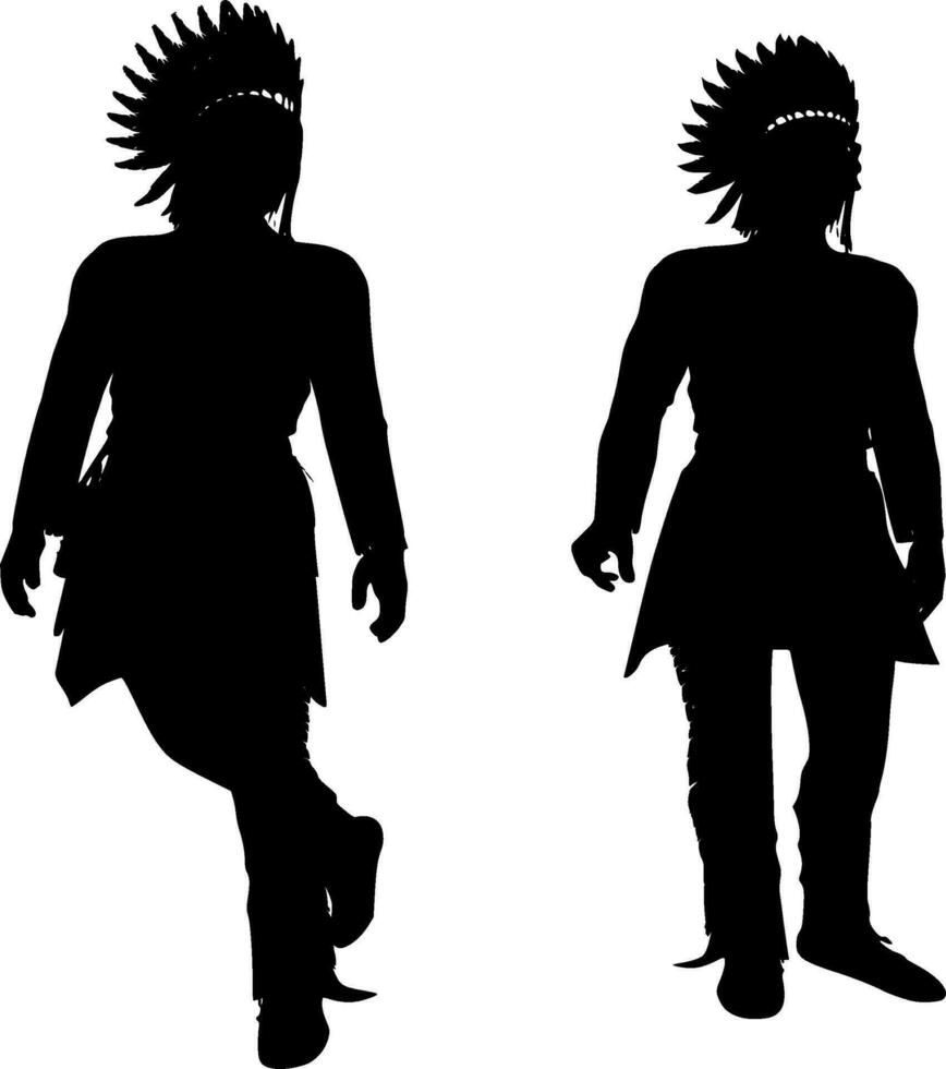 Indian Silhouette Vector on white background