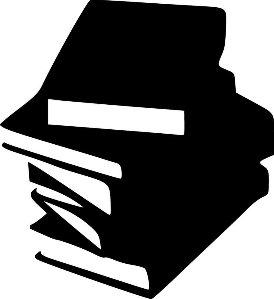 Book Stack Silhouette Vector on white background