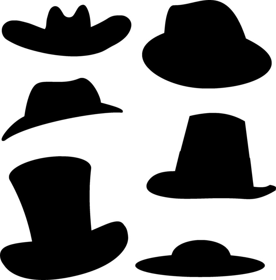 sombrero silueta vector en blanco antecedentes