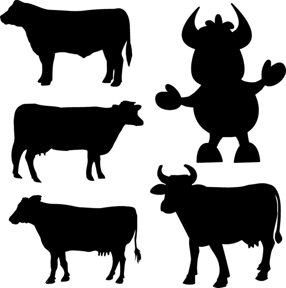 Cow Silhouette Vector on white background