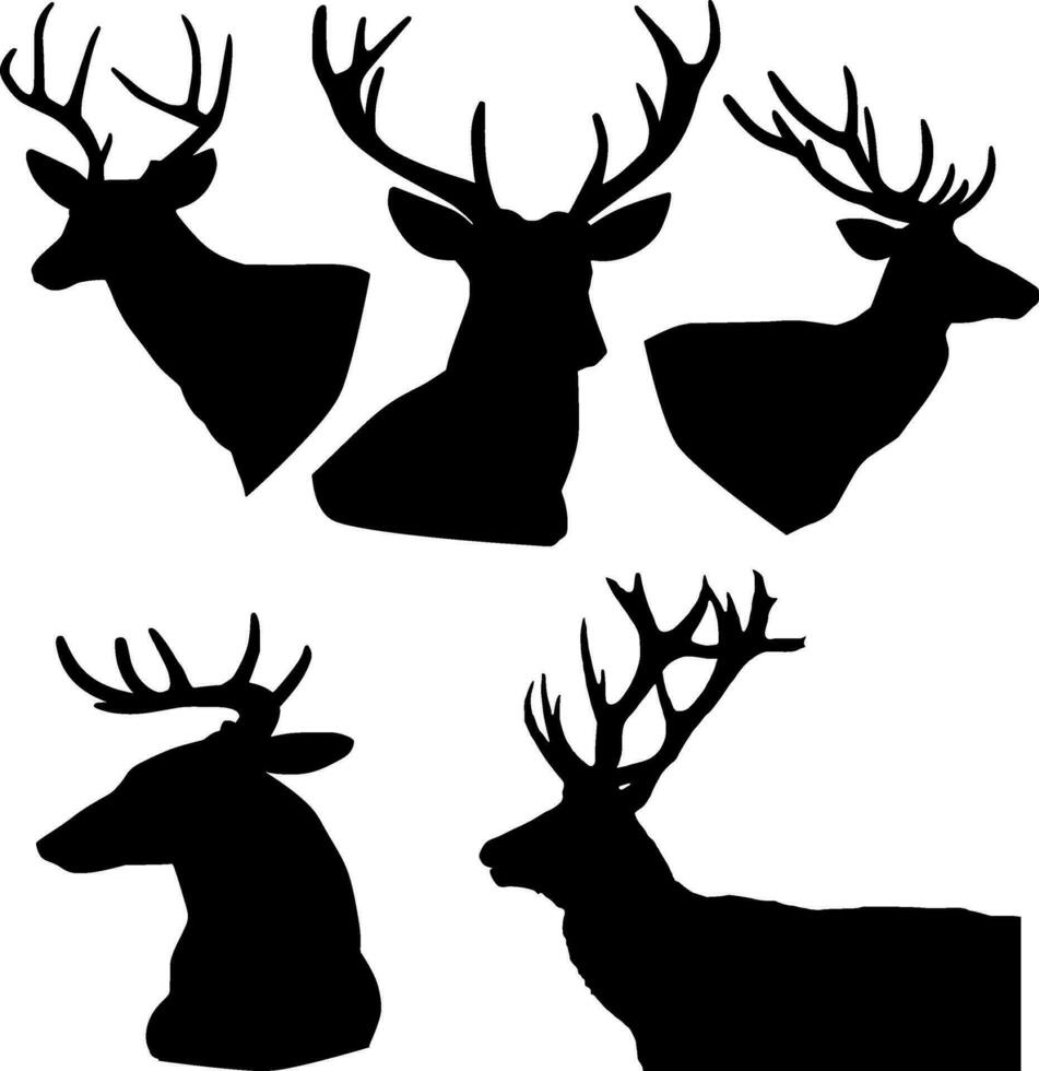 Deer Antler Silhouette Vector on white background
