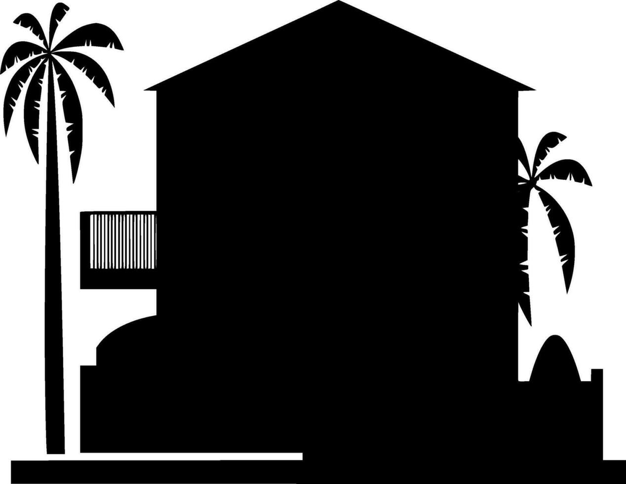 House Silhouette Vector on white background