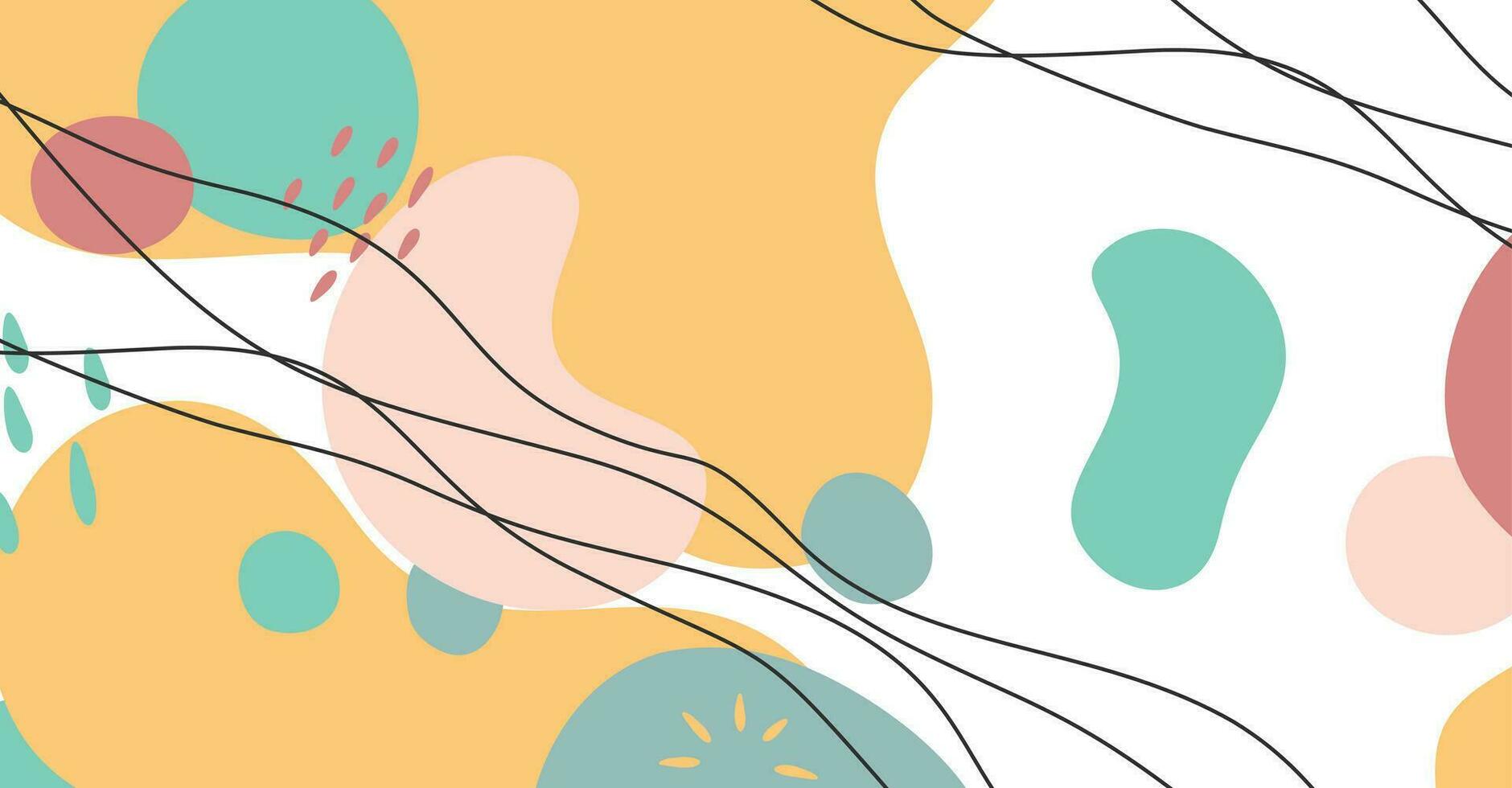 Abstract background various shapes and doodle objects pastel color vector