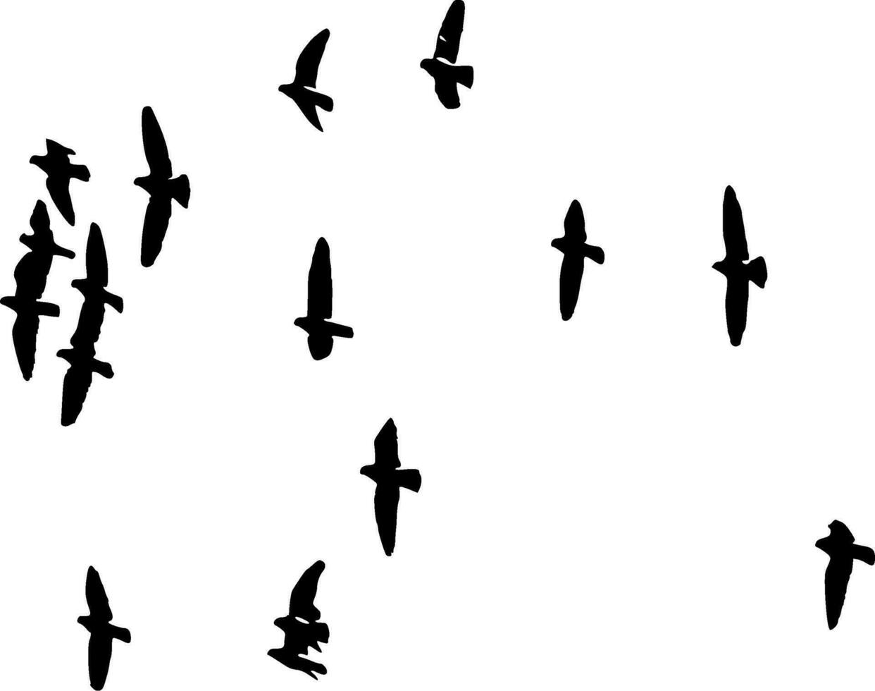 Birds of Freedom Silhouette Vector on white background