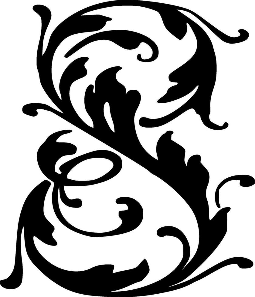 Number 8 Silhouette Vector on white background